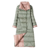 2 IN 1 Reversible Lightweight Duck Down Jacket Women Long Coat Winter White Duck Down Overcoat Woman Puffer Jacket JK-253