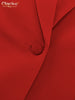 Loose Red Office Women's Two Pieces Set Elegant Long Sleeve Blazer With High Waist Slit Long Skirt Set Female