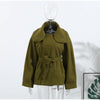 Elegant Solid Stand Collar Short Coat Women Casual Loose Button Full Sleeve Outwear Autumn Winter Streetwear