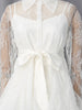 White Two Piece Set for Women Lapel Flare Sleeve Spliced Ruffles Lace Blouse High Waist Simpel Vest Dress Fairy Suit Female