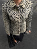 Leopard Printed Faux Fur Women's Coats Slim Lapel Single Breasted Full Sleeve Coat Autumn Winter Lady Warm Jackets