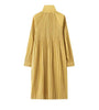 Black Pleated Stand Collar Longline Coat, Lightweight Wrinkle-Resistant Women's Casual Daily Office Commute Travel Outerwear