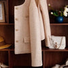 Women's Short Jacket Spring Autumn Round Neck Temperament Tweed Lady Outerwear Long Sleeve Ladies Leisure Coat