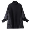 Women's Parkas Autumn Winter Loose Mid Long Casual Splicing knitted Warm Female Jacket Outwear Overcoat Woman