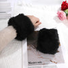 1Pair Faux Fur Wrist Cuffs For Wool Coat Jackets Women's Arm Warmers Elastic Furry Wristbands Sleeves Cuffs Winter Wrist Cuff
