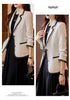 Autumn Winter Ladies Casual Blazer Women Black Green Beige Plaid Jacket Female Long Sleeve Single Breasted Slim Coat