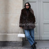 Winter Brown Belted Faux Fur Coat Women Thick Warm Long Fox Fur Jacket Chic Brand Girls Furry Overcoat