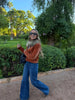 Chic Orange Velvet Lapel Short Jacket Women Solid Loose Single Breasted Full Sleeves Pockets Jackets Lady Casual Daily Wear