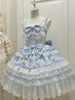 Y2K Sweet Lolita Jks Strap Dress Women Solid Ruffle Lace Bow Patchwork Kawaii Princess Ball Gown Knee-Length Elegant Party
