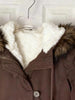 Gothic American Vintage Y2K Fur Lined Warm Jacket Womens Brown Zipper Hooded Coat Autumn and Winter Warm Casual Coats