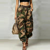 Camouflage Cargo Pants For Women Casual High Waist Loose Tightened Nine-point Pants Women's Multiple Pockets Harem Pants