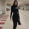 Women Spring Autumn Long Sleeve Streetwear Bodycon Black Midi Dress Items For Business