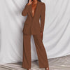 2 Pieces Women Sets Professional Blazer + Casual Solid Color Pant Two-Piece Suit Europe Women's Clothing