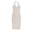 women's neck hanging sexy suspender backless tight bandage dress elegant hip hugging dress