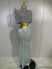 Sparkly Diamond Shawl Top And Long Dress Two Pieces Set Women Evening Prom Birthday Party Photo Shoot Sexy Stage Costumes