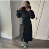 Winter Warm Stand Neck Long Lace Up Down Jackets Women Solid Ruff Soft Waist-cinching Coat Female Winter Chic Jackets