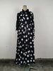 Plus Size Women Shirt Dress Long Sleeve Spring A-Line Polk Dot Print Elegant Casual Pockets Lace Up Dress Vestido