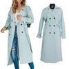 Trench Women Coats Mid Length Coat Turn Down Collar Full Sleeve Double Breasted Elegant Splice Lace Up Jackets Autumn