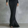 Sexy Skew Collar Hollow Solid Evening Dress Woman Elegant High Waist Pleated Dress Fall One-shoulder Long Sleeve Slim Maxi Dress