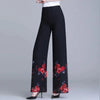 Double Layer Printed Chiffon Wide Leg Pants For Women SummerNew High Waisted Loose Dance Swing Pants Drooping Skirt Female Pants