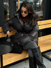 Lace Up Hooded Cotton Coat Women Casual Stand Collar Single Breasted Pocket Loose Warm Coats Lady Winter Street Outwear