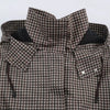 Minimalist Autumn Winter Jacket Women Coat Plaid Hooded Windbreaker Drawstring Waist Loose Mid Casual Outerwear Jacket Female