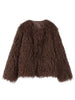 Brown Fluffy Faux Fur Jacket Women Lapel Long Sleeve Loose Warm Coat Winter Lady High Street Outerwear