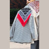 Women Bandana Print Blazer Jacket Triangle Scarf Tassel Fringe Back Loose Suit Coat Casual Office Lady Chic Jacket
