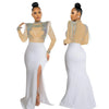 Women Mesh See Through Long Sleeve Diamonds Rhinestones Mermaid Long Dress Fall Evening Sexy Party Dresses Vestidos