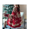 Women's Cardigan Sweater Coat Women Knitted Loose Cartoon Print Christmas Outwear Vintage V-neck Long Sleeve Sweater Cardigans