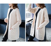 Knitted Shirt Casual Long Sleeve Loose Medium Length Outwear Sweater Coat Women Autumn Knitwears Cardigan Mujer