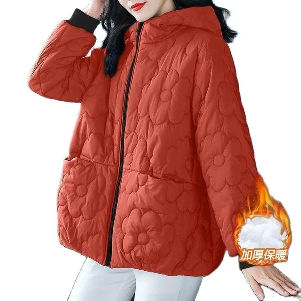 Women's Padded Outerwear Loose Zipper Pocket Winter Down Cotton Clothes 4XL Female Parkas