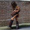 Deer Spotted Print Women 2pcs Skirt Sets Notched Lapel Oversized Blazer Midi Skirt Elegant Chic Autumn Winter Office Outfit