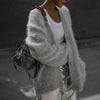 Solid Knit Cardigan Women Long Sleeve Casual V Neck Oversized Sweater Women's Autumn High Street Knitted Coats