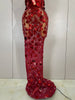 Birthday Party Women Sparkly Sequins Sexy Mesh Maxi Dress Evening Celebrate Performance Singer Nightclub Stage Costume