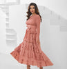 Pleated Socialite Shell Flower Dress Spring Original Lace-up Pleated Long Dresses for Women Clothing