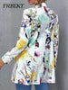 Elegant and Youth Blazer Spring Vintage Irregular Print Casual Woman Clothing High Street Lapel Blazer Woman Outerwears