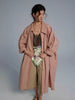 Spring Autumn Long Oversized Thin Pink Trench Coat for Women Single Breasted Elegant Chic Designer Clothing