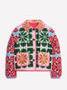 Winter Women's Flower Print Parkas Lapel Single-breasted Long Sleeve Pocket Quilted Coat Female Vintege Lady Outwear