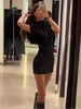 Sequin Mini Dress for Women Elegant O-Neck Fly Sleeve Shiny Short Dress Female Chic Club Evening Party Vestidos
