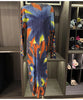 Pleated Floral Printting Women's Dress Autumn Long Sleeve Elastic Casual Famale Clothing 2DB4652