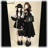 Original Japanese Lace Off-Shoulder Long Sleeve Dress Sweet Girl Kawaii Bowknot Women's Elegant Lolita Short Dresses