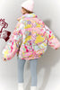 Women's Y2K Sweet Playful Loose Lapel Bomber Jacket Original All over Graphic down Filled Streetwear