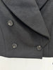 Short Black Jacket Women's Big Lapel Slim Fit Back Metal Chian Double Breasted Jacket Autumn 7A1213