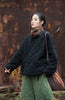 Winter Chinese Style Parkas For Women Bandage Plus Cotton Coats Long Sleeve Loose Pockets Vintage Cotton Parkas