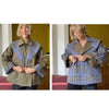 Women Reversible Button Loose Jacket Plaid Contrast Splicing Lapel Collar Long Sleeve Short Coat Chic Daily Commute Street Wear