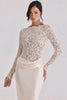 Off Shoulder Lace Satin Maxi Dress Women Elegant Long Sleeve Ruched Bodycon Mermaid Evening Club Party Formal Dress