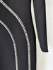 High Street Designer Party Vestido Women's Formal Long Sleeve Diamonds Beading Long Maxi Dress