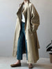 Stand Neck Long Trench Coat Women Spring Casual Turn-down Collar Single-breasted Trench Coat