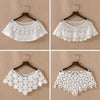 Women Vintage Crochet Knit Cape Elegant Cute Lace Short Hollow Out Shawls Shrug Poncho Wedding Bridal Evening Dress Lace Scarf